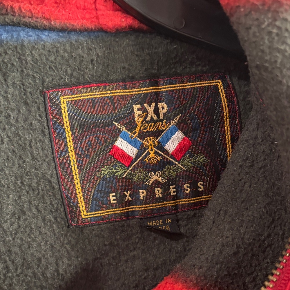 Y2K Express Red and Gray Hooded Jacket - Picture 2 of 15